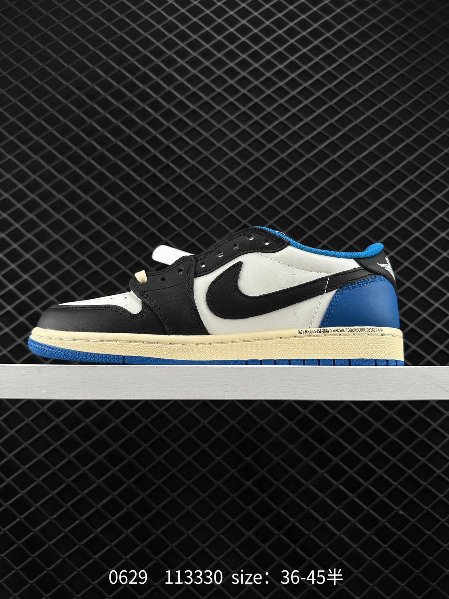 Fragment Design x Travis Scott x Nike Air Jordan 1 Low OG SP”Military Blue”